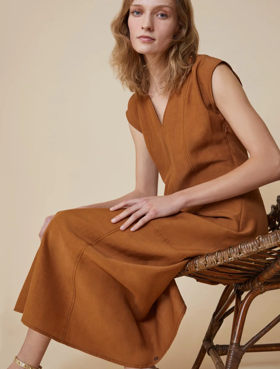 Pennyblack Abito midi in blend di lino ecosostenibile DONARE - immagine 4