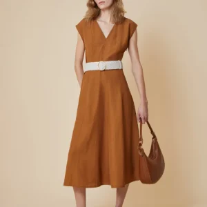 Pennyblack Abito midi in blend di lino ecosostenibile DONARE