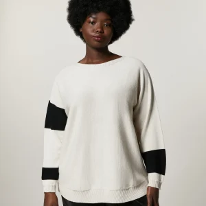 Persona by Marina Rinaldi maglia in misto lana ALBO