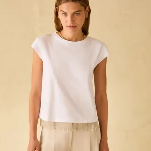 Pennyblack T-shirt con frangia di perline OCEANO