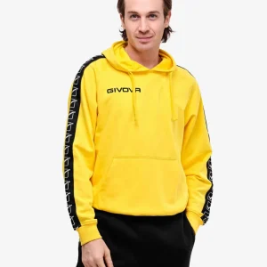 FELPA CON CAPPUCCIO YELLOW BAND PASTELLO