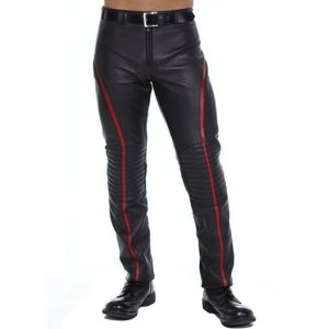 Pantalone Nero Biker da Uomo in Vera Pelle