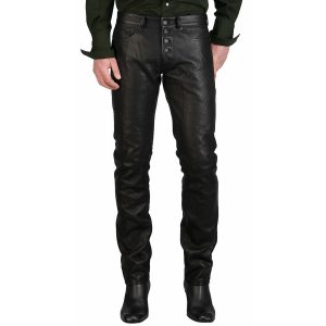 Pantalone da Uomo in Vera Pelle Nera