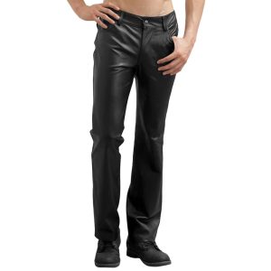 Pantalone Nero in Vera Pelle da Uomo Leather Pants