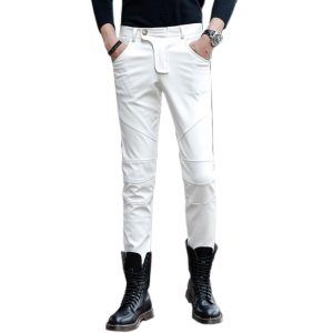 Pantalone Bianco da Uomo in Vera Pelle