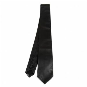 Cravatta da Uomo in Vera Pelle Nappa Nera