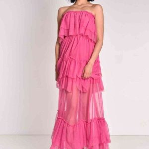 Abito Lungo con gonna trasparente