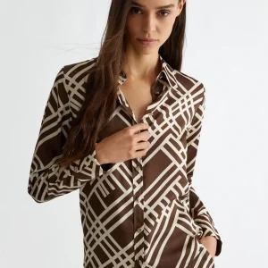 Liujo Camicia con stampa check ecosostenibile CF4177TS531N9619