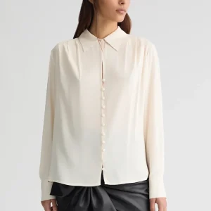 Liujo Blusa avorio con pieghe ecosostenibile  CA5017T2578X0659