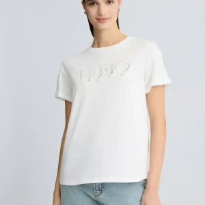 Liujo T-shirt con logo ecosostenibile WA5007JS923M9512