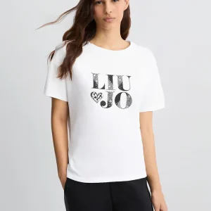 Liujo T-shirt con logo ecosostenibile WA5147JS923T9817