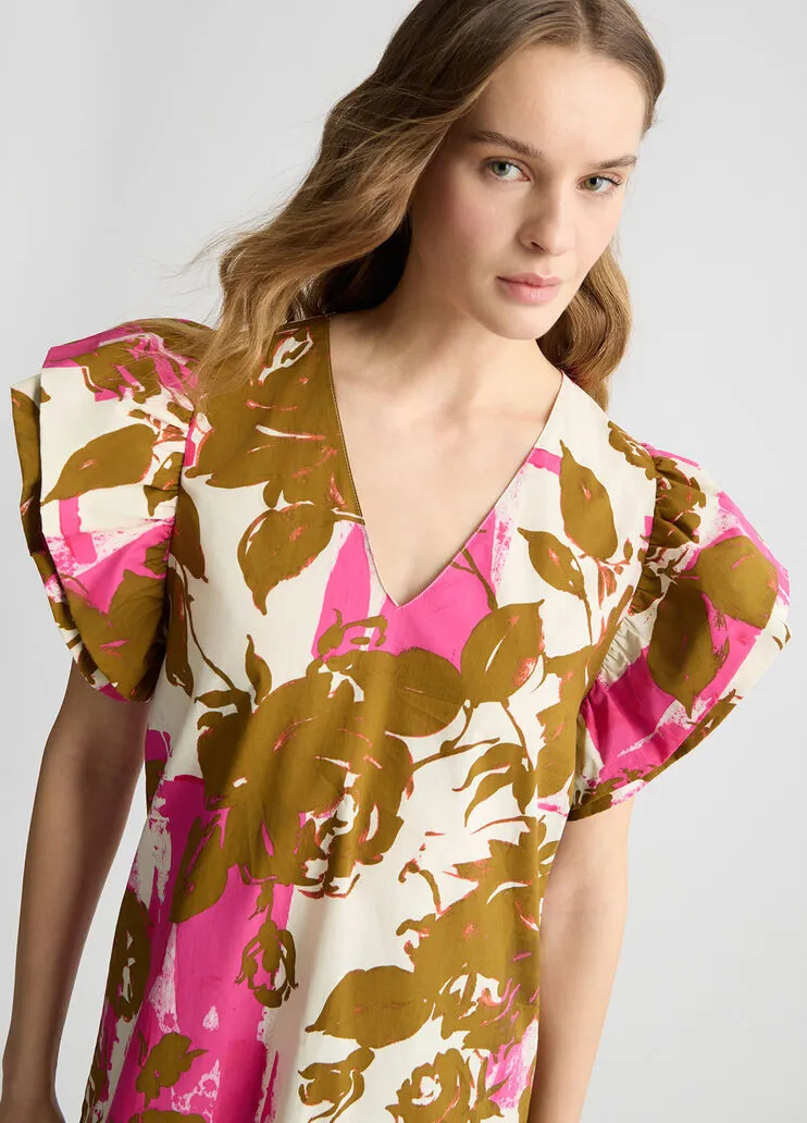 Liujo Abito corto in popeline stampato ecosostenibile WA5358T4853Z9808 - immagine 3