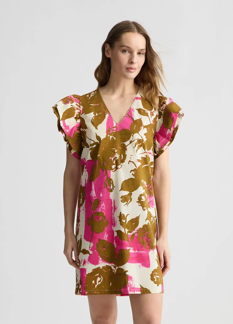 Liujo Abito corto in popeline stampato ecosostenibile WA5358T4853Z9808 - immagine 5