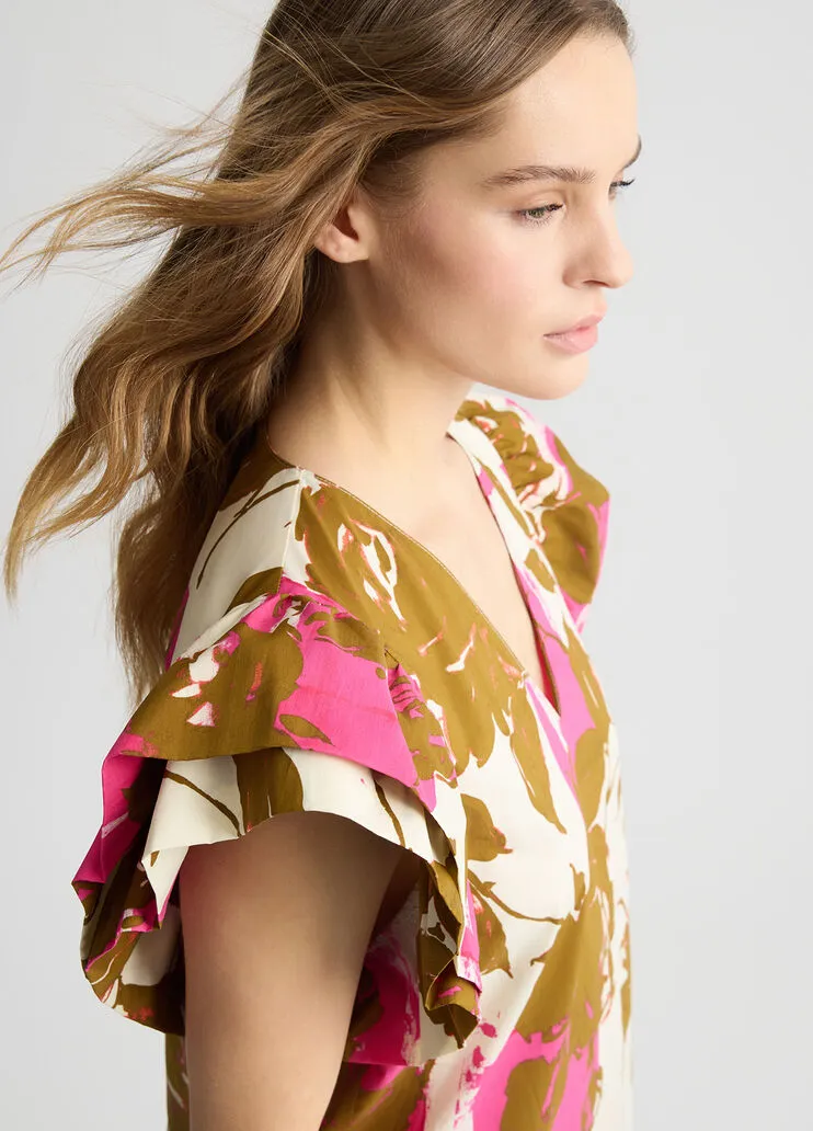 Liujo Abito corto in popeline stampato ecosostenibile WA5358T4853Z9808 - immagine 6