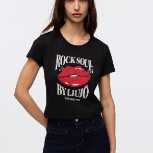 Liujo T-shirt con stampa ecosostenibile UF5265JS923M9941