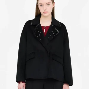 Liujo Cappotto in lana con ricami gioiello MF5026T462722222