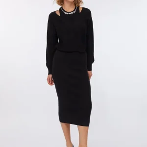 Liujo Abito in maglia con ricami gioiello MF5161MA85Q22222