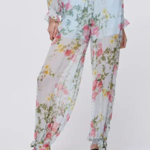 Liu jo Pantaloni a fiori spalmato WA6342T3473P9422