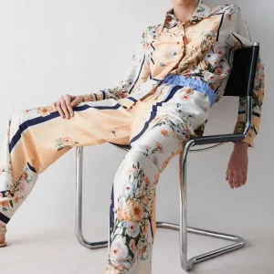 Liu jo Pantaloni a fiori spalmato WA6358T2555P9546