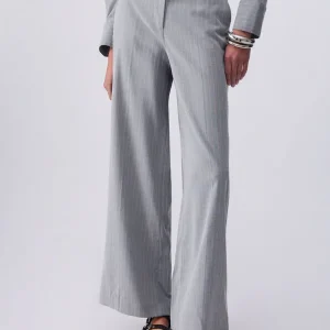 Liu jo Pantaloni palazzo gessati WA6099T349AP9686