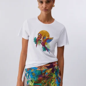 Liujo T-shirt con stampa e applicazioni WA6237JS923P9559