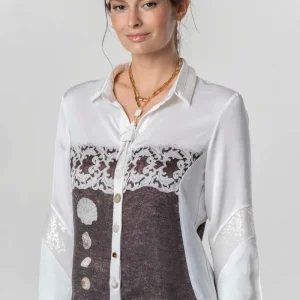 Elisa Cavaletti camicia in viscosa e applicazioni ELP261065101