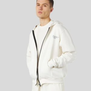 White Full Zip Hoodie
Embroidered Logo