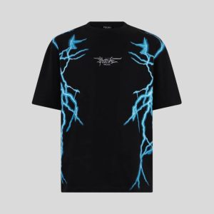 Black T-Shirt
Lateral Light Blue 
Lightning