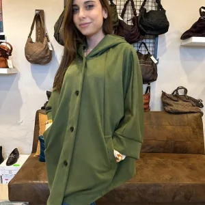 Cappottino in microfibra con cappuccio