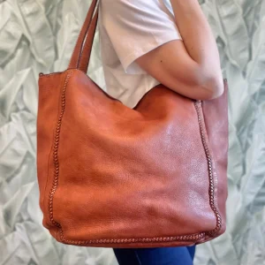 Borsa shopper in vera pelle MILA
