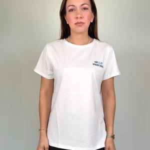 T-shirt regular in cotone “HELLO WEEKEND”