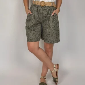 Bermuda in cotone con cintura