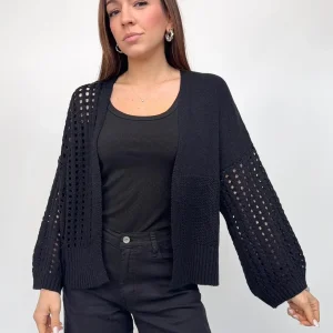 Cardigan Traforato In Cotone