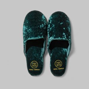 PUEBCO Ciabatte in velluto verde