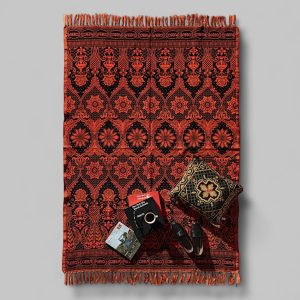 PUEBCO Tappeto jacquard reversibile nero