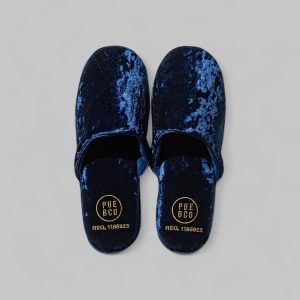 PUEBCO Ciabatte in velluto blu