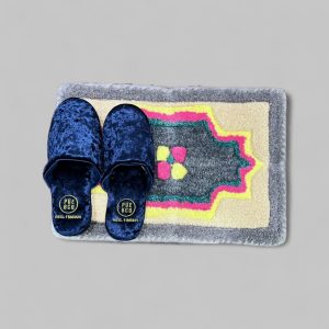 PUEBCO Tappetino multi pattern lana cotone