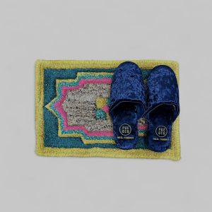 PUEBCO Tappetino multi pattern lana cotone