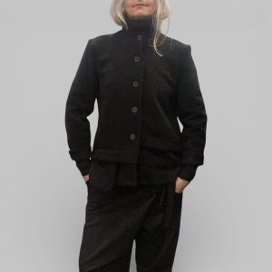 Giacca donna calda nero svasata