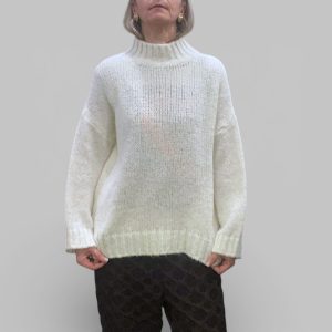 Maglia donna misto lana latte