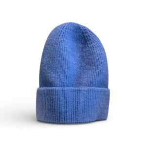 Berretto a coste in viscosa azzurro