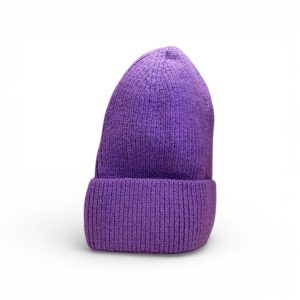 Berretto a coste in viscosa lilla