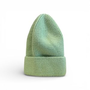 Berretto a coste in viscosa pistacchio