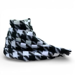 Sciarpa donna a quadretti bianco nero