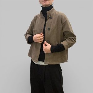 Giacca crop donna pied de poule