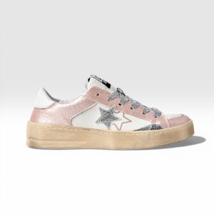 2STAR Sneakers enjoy star bianco rosa silver