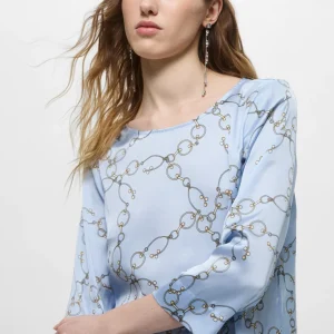 Pennyblack Blusa in raso a fantasia ecosostenibile CIGNO