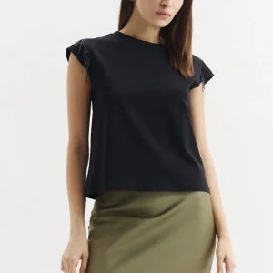 Pennyblack T-shirt con frangia di perline OCEANO