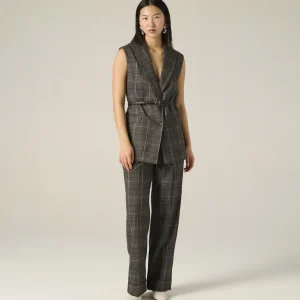 Manila Grace Pantaloni Dritti Con Risvolto Check P141PQMG603