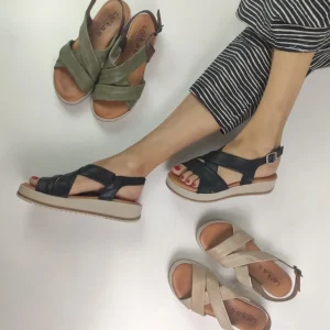 Sandalo incrociato in vera pelle ELBA